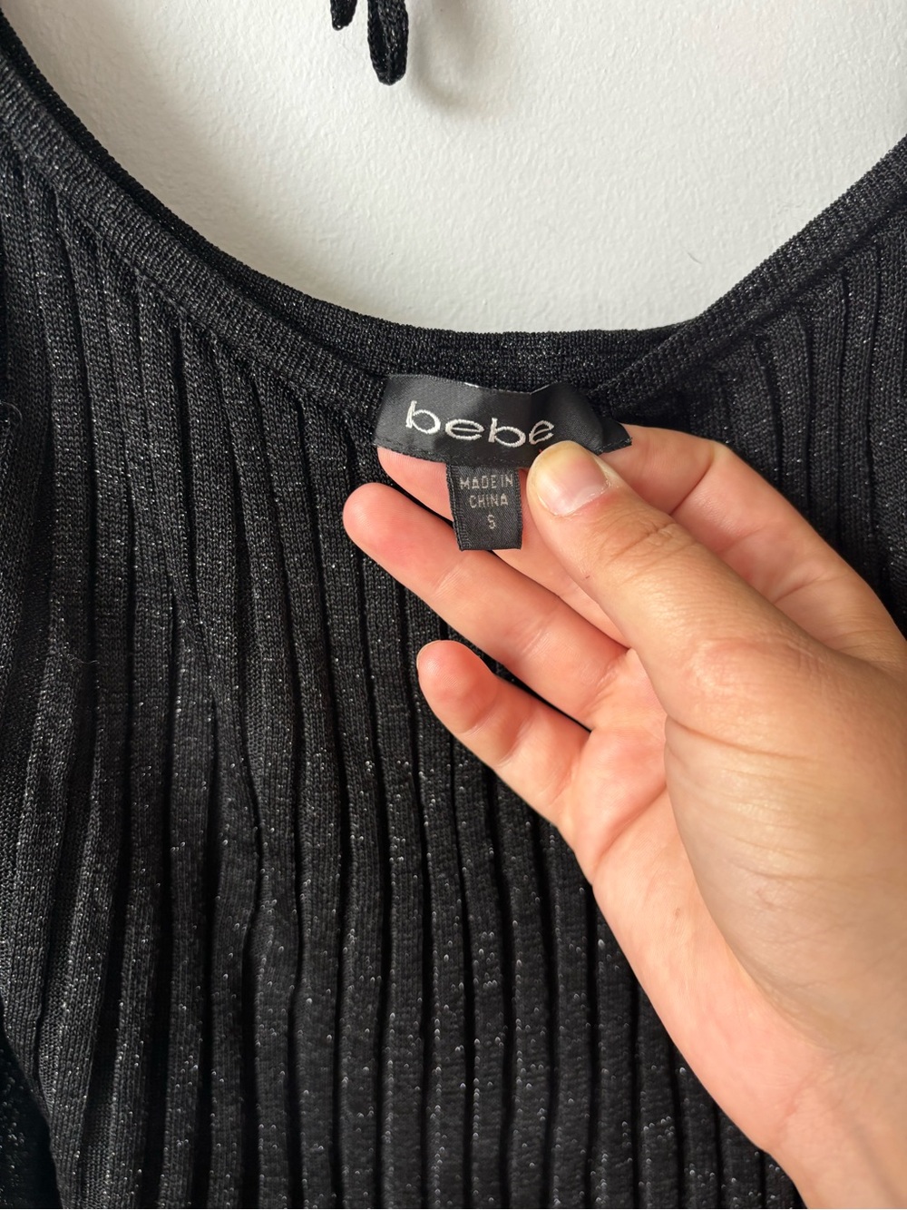 Bebe Ribbed Batwing Tunic Top - Picture 3 of 4